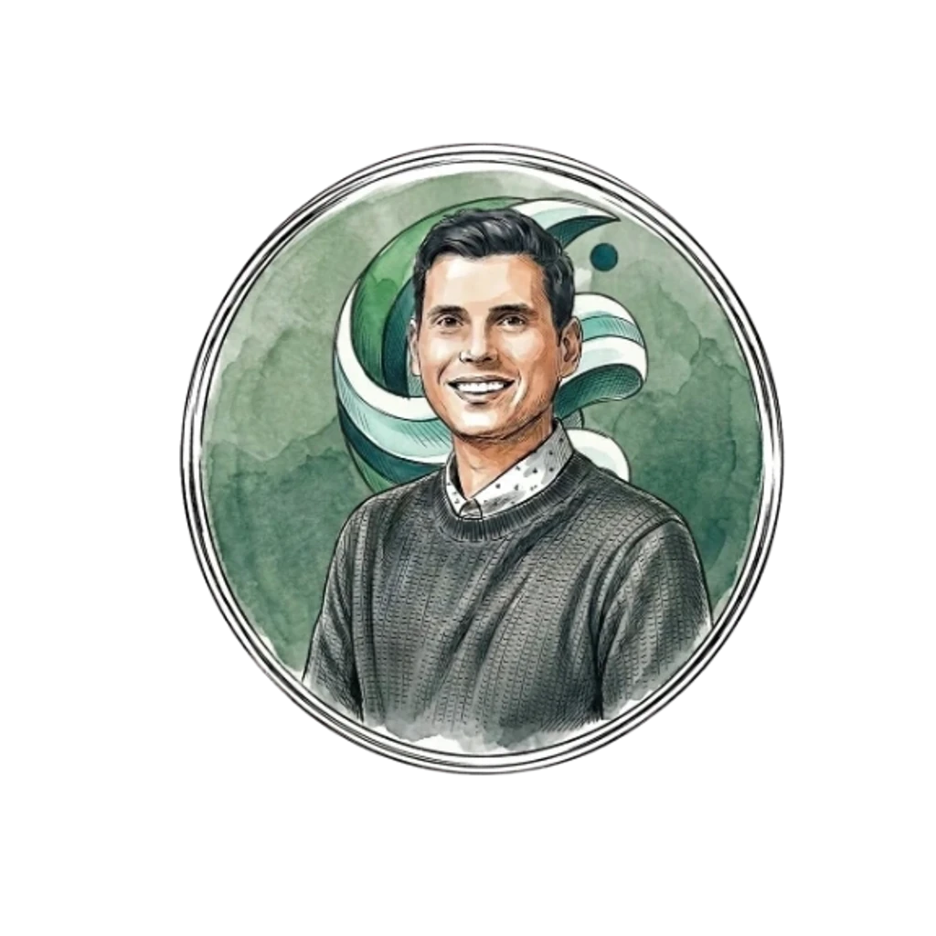 Illustrated portrait of Thomas Davidsen